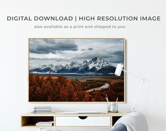 Grand Teton National Park Print – Wyoming Mountain Landscape (Digital Download)