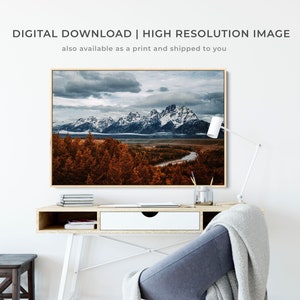 Grand Teton National Parks - Digitaldruck der Grand Tetons in Wyoming. Herunterladbare Datei für Print at Home Wall Decor. Nr. 9893