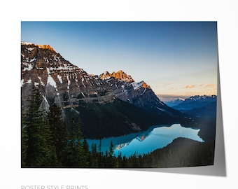 Peyto Lake, Canadian Rockies,  Banff Alberta, Canada. Sunrise on Peyto Lake in July, Banff National Park No 1865