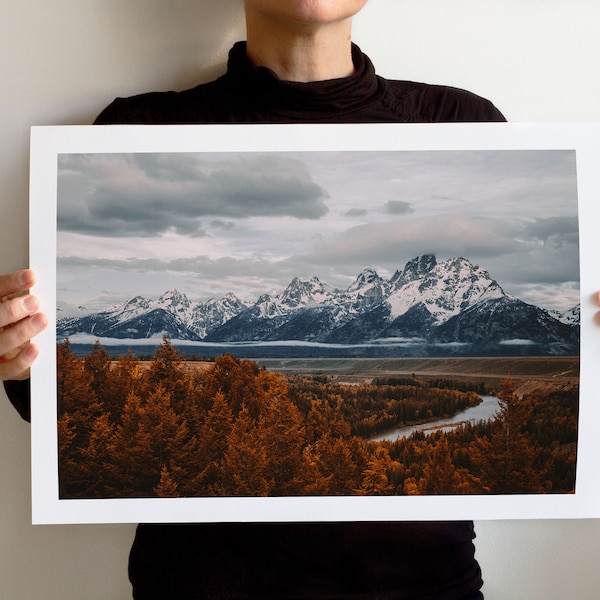 Wyoming mountains wall decor of the Grand Teton National Parks. Fine art photography of a Wyoming landscape. Grand Teton wall art No 9893.