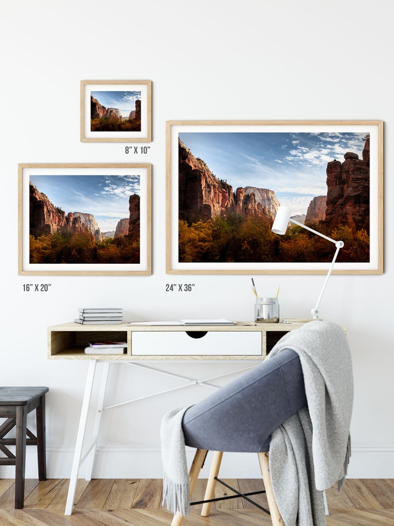 Zion National Park Art Print Landscape Utah Wall Home Decor Landscape Lovers Home Decor Design No 9949 image 4