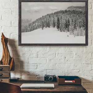 Art Print, Palisades Tahoe formerly Squaw Valley, Les Nostalgics Coll No 9844. Black and Cream Winter Art Print image 3