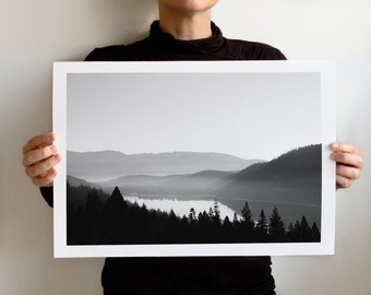 Donner Lake Fog Art Print, Tahoe Area Landscape California
