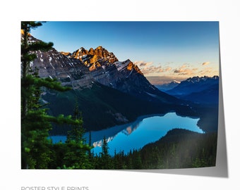 Peyto Lake, Canadian Rockies,  Banff Alberta, Canada. Sunrise on Peyto Lake in July, Banff National Park No 1890