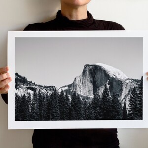 Yosemite Half Dome Close Up BW Art Print - Yosemite National Park - Landscape California