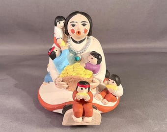 Vintage Native American Storyteller Doll Pueblo Tribal Signed