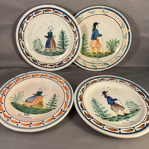 H.B. Quimper French Faïence plates