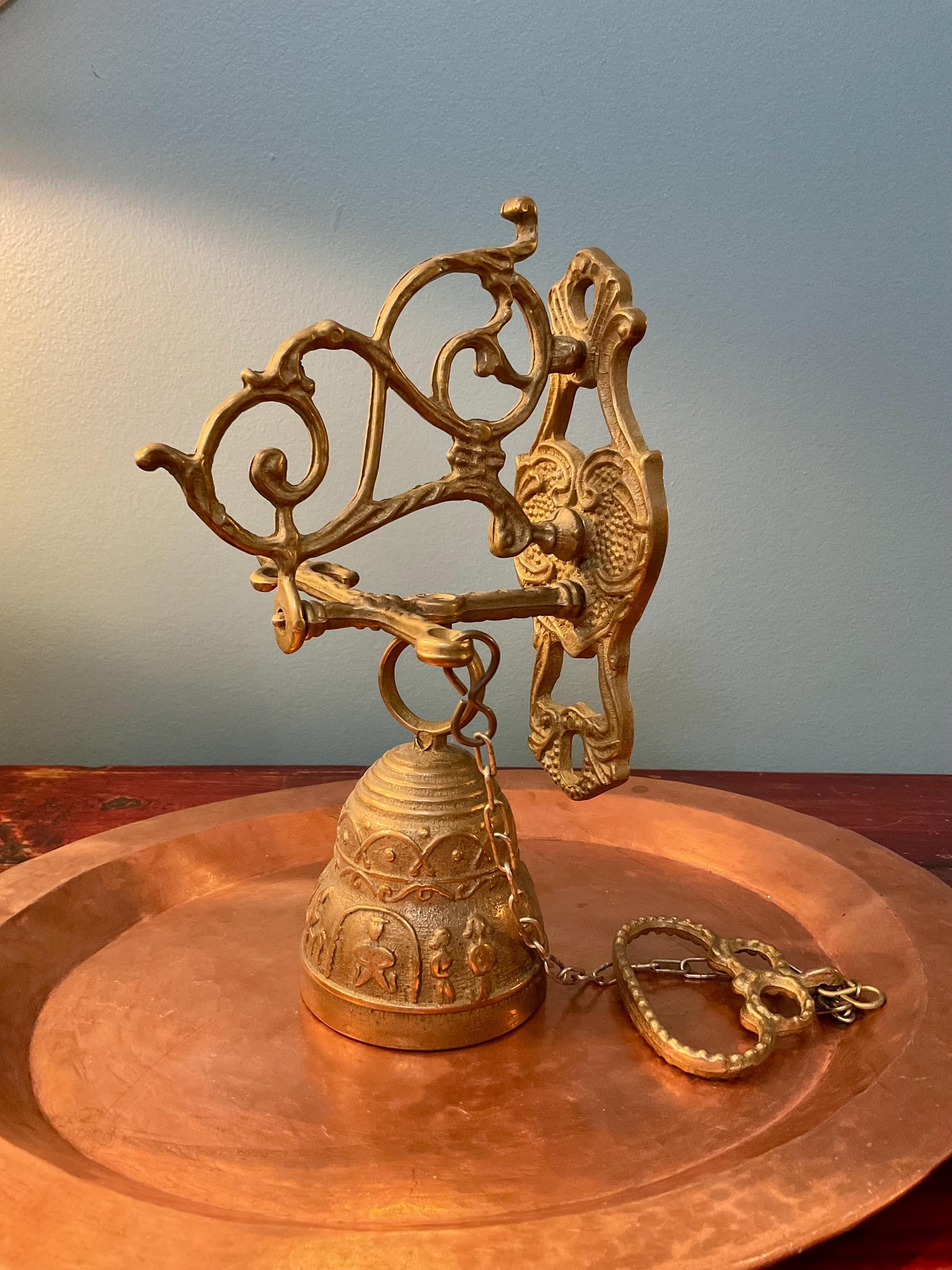 フランス　アンティーク　壁掛けドアベル　真鍮　イギリス アメリカ　ヨーロッパ English Door Bell - Etsy