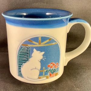 Vintage Otagiri Cat in Window Mug