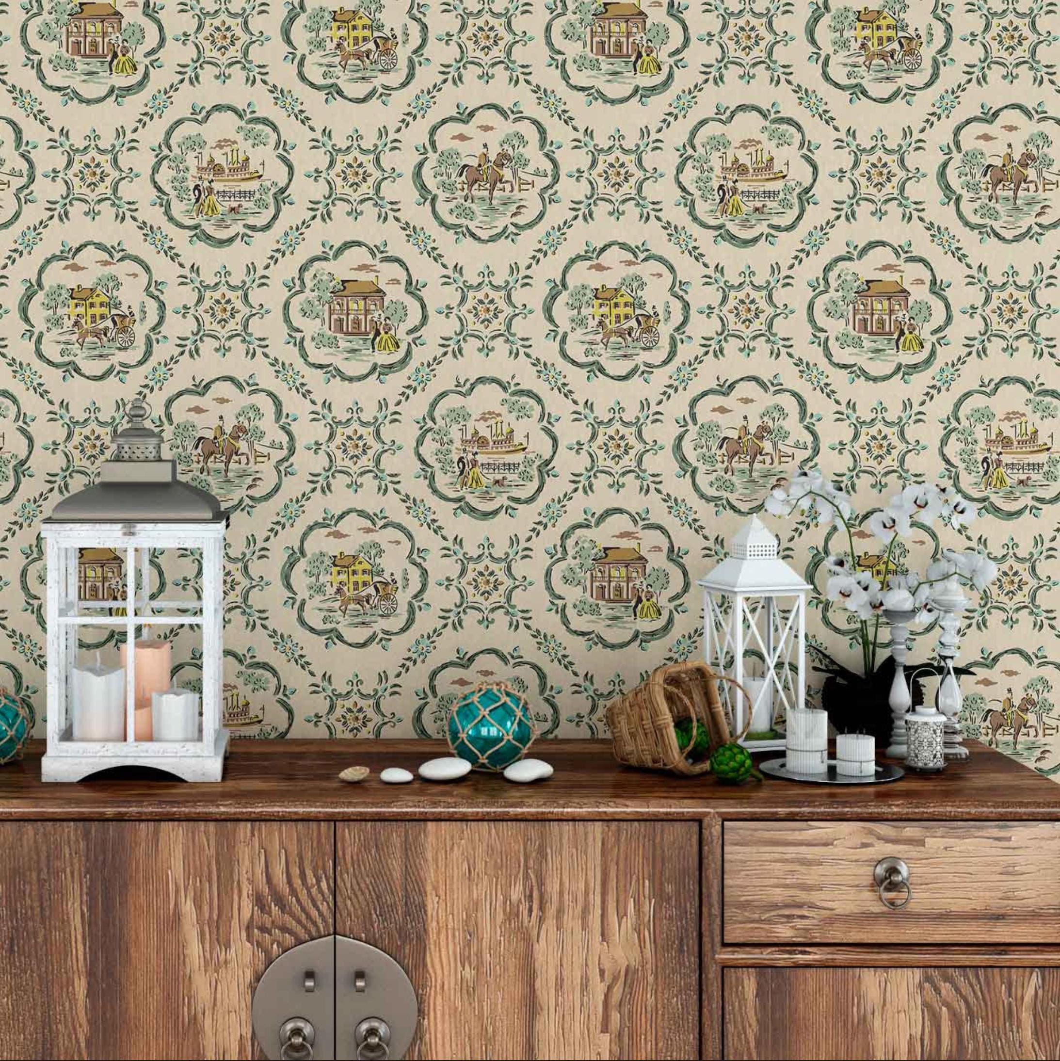 Williamsburg 1950's Colonial WallPaper