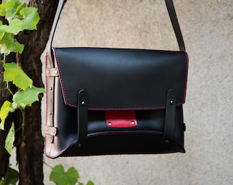 Custom Leather Bag-Handmade bag-Messenger bag-Personalized bag-Shoulder bag for men-Bordeaux-Leather Bag-Custom handbag-Patina leather bag