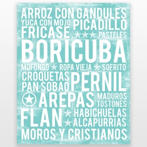 Boricuba Kitchen Wall Art - Cuban Wall Art - Puerto Rico Wall Art - Cuban Kitchen - Puerto Rican Kitchen - DIGITAL DOWNLOAD