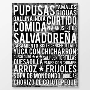 El Salvador Food Subway Art Print - El Salvador Food Poster - El Salvador Kitchen Wall Art - Food Poster - Food Art Print - DIGITAL DOWNLOAD