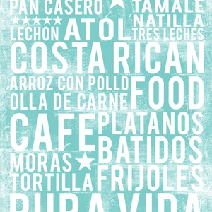 Costa Rican Food Poster - Food Word Art - Kitchen Wall Art - Food Art Print - Kitchen Poster - DIGITAL DOWNLOAD
