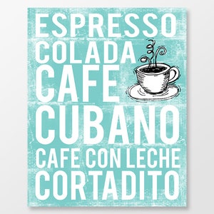 Cuban Coffee Poster - Coffee Poster - Coffee Print - Coffee Wall Art - Coffee Decor - Coffee Art - Coffee Shop Art - DIGITAL DOWNLOAD