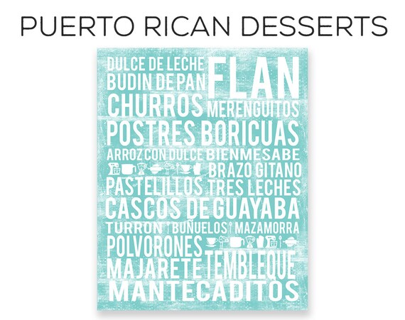 Puerto Rico Wall Art Puerto Rican Food Puerto Rico Art Etsy