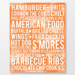American Kitchen Wall Art - American Food Art Print - American Kitchen Decor - American Decor - DIGITAL DOWNLOAD