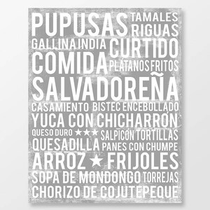 El Salvador Food Subway Art Print - El Salvador Food Poster - El Salvador Kitchen Wall Art - Food Poster - Food Art Print - DIGITAL DOWNLOAD