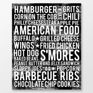 American Kitchen Wall Art - American Food Art Print - American Kitchen Decor - American Decor - DIGITAL DOWNLOAD