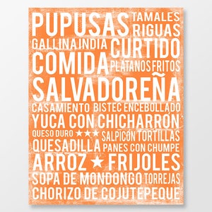 El Salvador Food Subway Art Print - El Salvador Food Poster - El Salvador Kitchen Wall Art - Food Poster - Food Art Print - DESCARGA DIGITAL