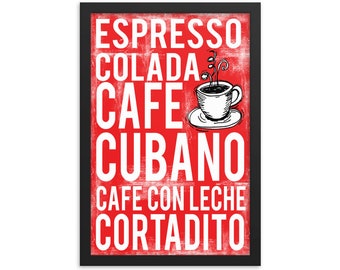 Pôster de café cubano - Pôster de café - Impressão de café - Arte de parede de café - Decoração de café - Arte de café - Arte de cafeteria - Pôster de café personalizado