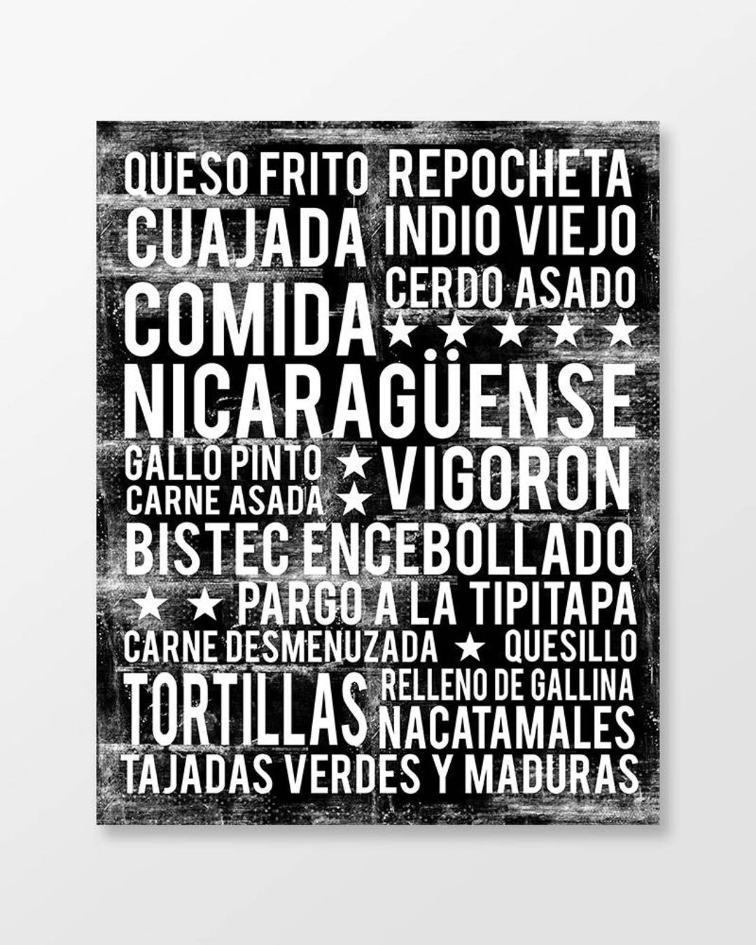 Nicaragua Food Subway Art Print Nicaraguan Food Poster - Etsy