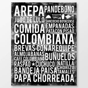 Colombian Poster - Colombia Print - Colombia Kitchen Decor - Colombian Food - DIGITAL DOWNLOAD