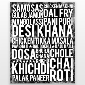 Indian Kitchen Wall Art - Indian Food Art - Indian Kitchen Art - Indian Wall Print - Indian Art Print - Indian Wall Art - DIGITAL DOWNLOAD