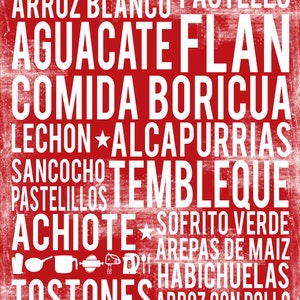 Puerto Rico Food Subway Art Print - Puerto Rico Food Poster - Puerto Rico Kitchen Wall Art - Puerto Rico Food Art - DIGITAL DOWNLOAD