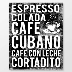 Cuban Coffee Poster - Coffee Poster - Coffee Print - Coffee Wall Art - Coffee Decor - Coffee Art - Coffee Shop Art - DIGITAL DOWNLOAD