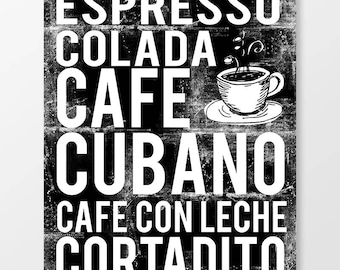 Cuban Coffee Poster - Coffee Poster - Coffee Print - Coffee Wall Art - Coffee Decor - Coffee Art - Coffee Shop Art - DIGITAL DOWNLOAD