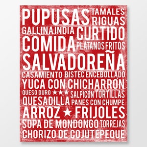 El Salvador Food Subway Art Print - El Salvador Food Poster - El Salvador Kitchen Wall Art - Food Poster - Food Art Print - DIGITAL DOWNLOAD