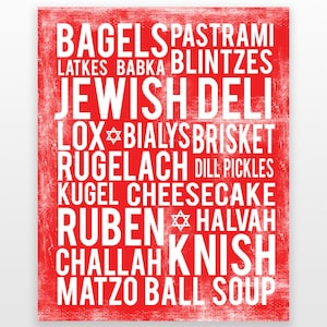Jewish Kitchen Wall Art - Jewish Food Art - Jewish Wall Art - Jewish Print - Jewish Poster -  Jewish Wall Print - DIGITAL DOWNLOAD