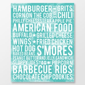 American Kitchen Wall Art - American Food Art Print - American Kitchen Decor - American Decor - DIGITAL DOWNLOAD
