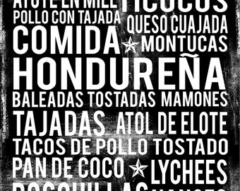 Honduras Kitchen Art - Honduran Food Art - Honduras Food Poster - Honduran Food Poster - Honduras Poster - DIGITAL DOWNLOAD