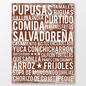 El Salvador Food Subway Art Print - El Salvador Food Poster - El Salvador Kitchen Wall Art - Food Poster - Food Art Print - DIGITAL DOWNLOAD