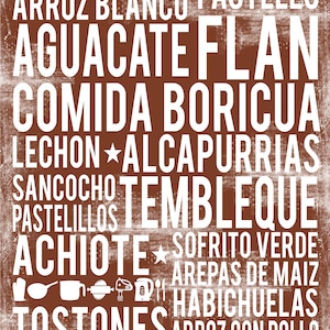 Puerto Rico Food Subway Art Print - Puerto Rico Food Poster - Puerto Rico Kitchen Wall Art - Puerto Rico Food Art - DIGITAL DOWNLOAD