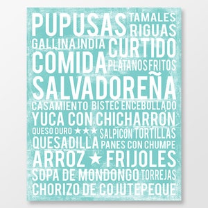 El Salvador Food Subway Art Print - El Salvador Food Poster - El Salvador Kitchen Wall Art - Food Poster - Food Art Print - DIGITAL DOWNLOAD