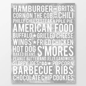 American Kitchen Wall Art - American Food Art Print - American Kitchen Decor - American Decor - DIGITAL DOWNLOAD