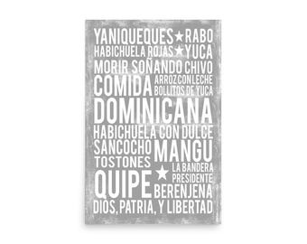 Dominican Food Poster - Word Art - Food Art Print - Dominican Poster - UNFRAMED