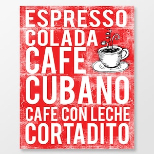 Cuban Coffee Poster - Coffee Poster - Coffee Print - Coffee Wall Art - Coffee Decor - Coffee Art - Coffee Shop Art - DIGITAL DOWNLOAD