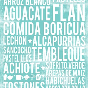 Puerto Rico Food Subway Art Print - Puerto Rico Food Poster - Puerto Rico Kitchen Wall Art - Puerto Rico Food Art - DIGITAL DOWNLOAD