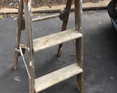 Vintage wood 2 step ladder