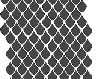 Dragon Scales Pattern Stencil  - RE-USABLE 6 x 8 inch