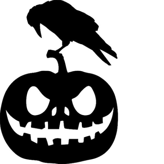 Crow Perched On Pumpkin Stencil RE USABLE 7 5 X 10 5 INCH Etsy