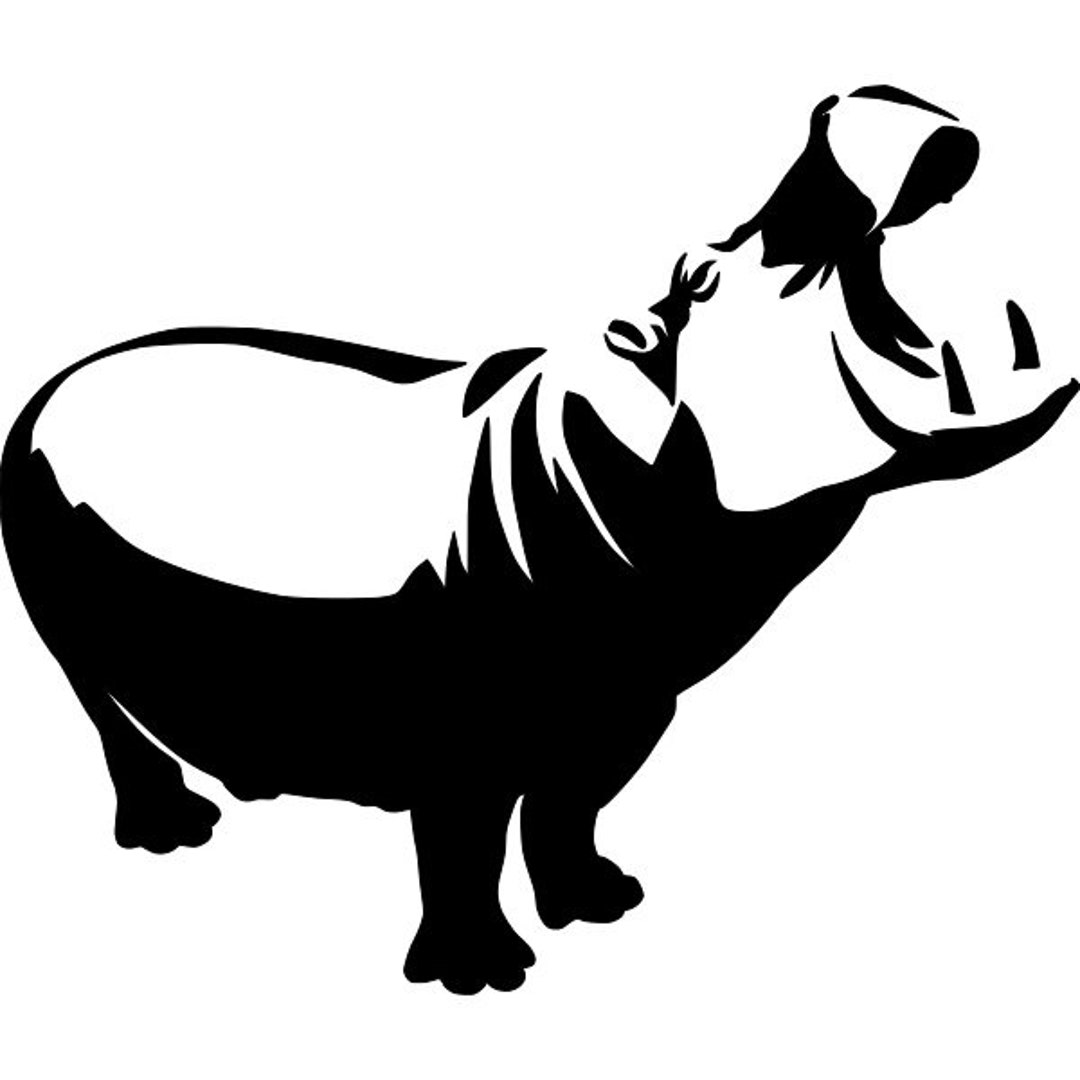 Hippo Stencil RE USABLE 7 5 X 9 Inch Etsy Hippo Stencil RE USABLE 7 5 X 9 Inch Etsy
