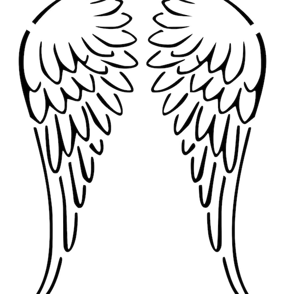 Angel Wings Stencil - RE-USABLE 7.5 x 9.5 inch