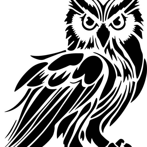 Owl Stencil - RE-USABLE 7.5 x 9.5 INCH