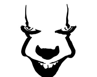 Scary Clown Stencil - RE-USABLE 7 X 9.25 INCH