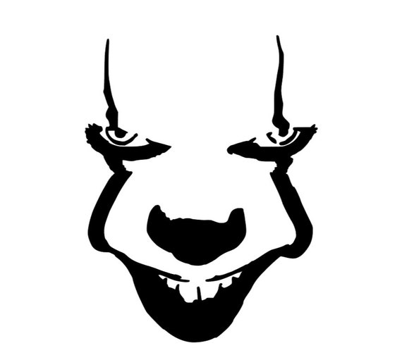 Scary Clown Stencil RE USABLE 7 X 9 25 INCH Etsy Scary Clown Stencil RE USABLE 7 X 9 25 INCH Etsy